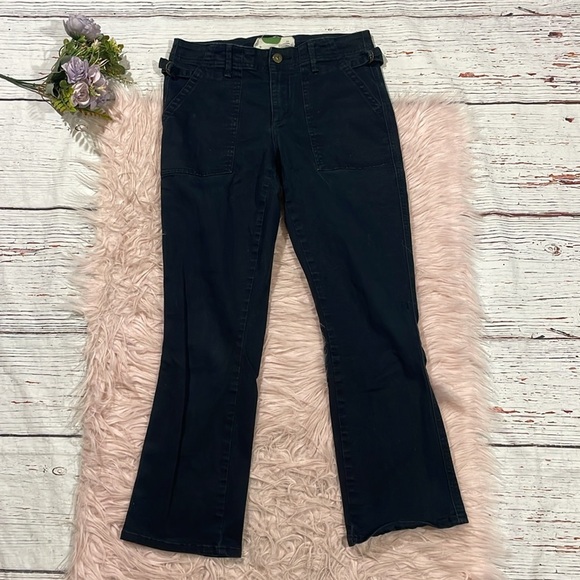 Anthropologie Dark Navy Utility Cropped Bootcut Pants - Picture 2 of 9